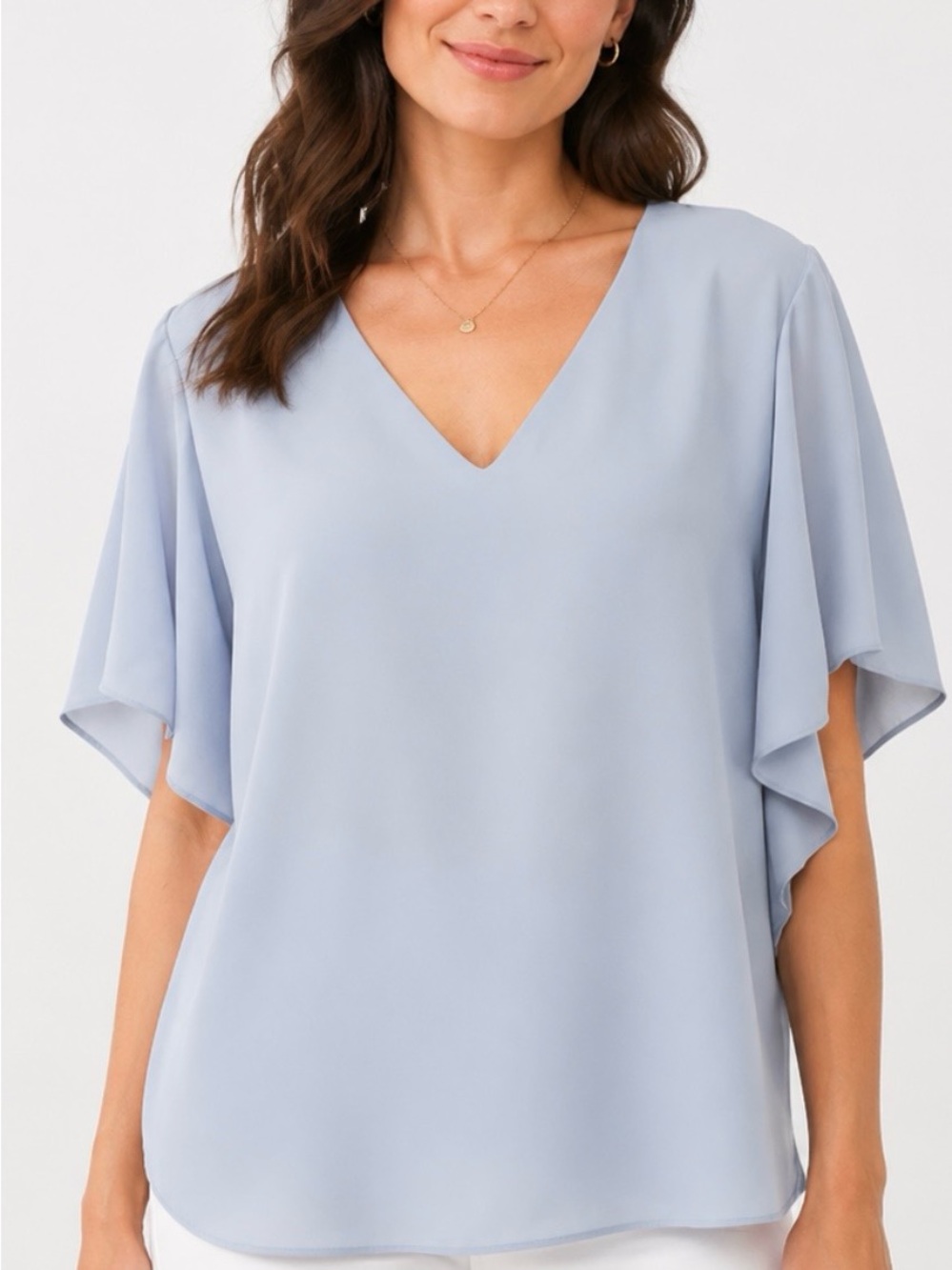 Anna Cate women’s Large Nina Top Sky Blue Worn Once (paid over $200)